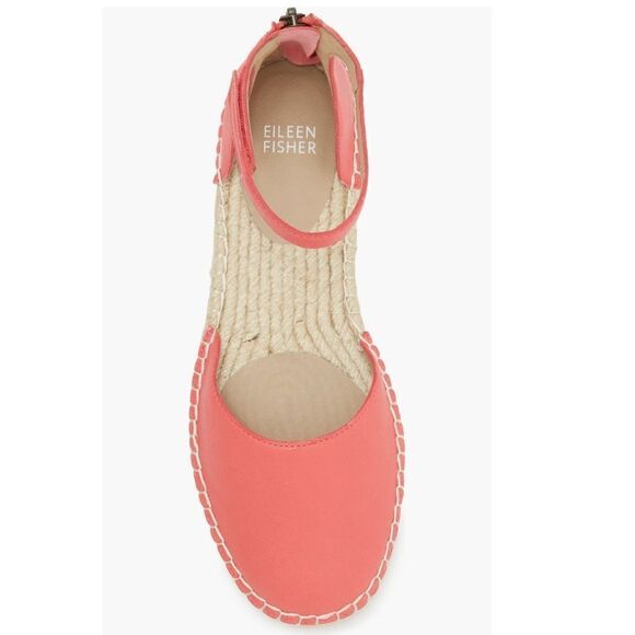 Eileen Fisher Lala Espadrille Leather Flat Closed Toe Sandal, Size 8, Pink, NWT - Picture 4 of 16